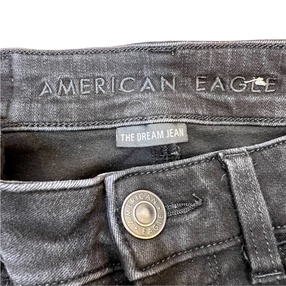 American Eagle Womens Shorts size 0 The Dream Jean Black Denim Bermuda - Picture 3 of 9